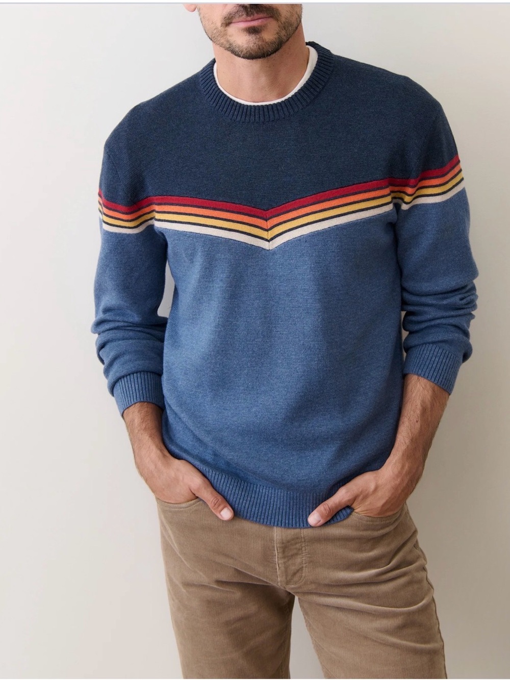 MARINE LAYER dean crew sweater in blue